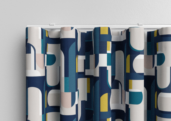 Archways, Navy - Made to Measure Curtains - Image 13